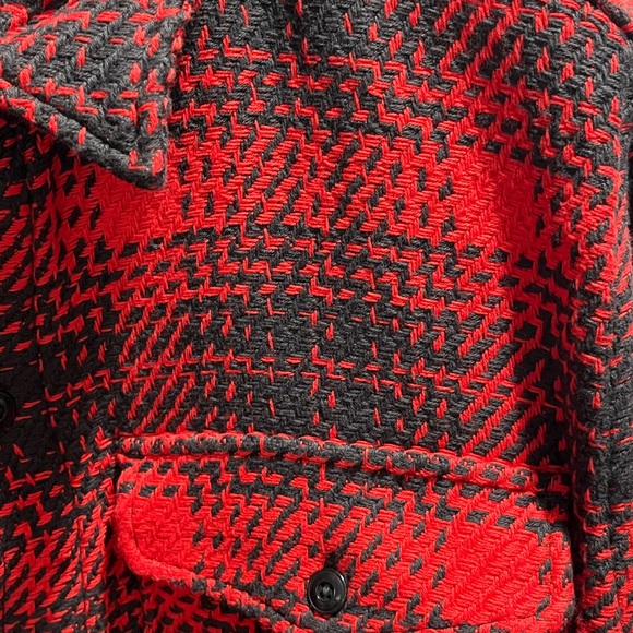 Outerknown Cloud Weave Men's Red Plaid Button Blanket Shirt Sz XL New Organic - Picture 4 of 7